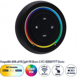 GloboStar 71434 S2-B Mi-Light Ασύρματο Χειριστήριο Αφής RF 2.4Ghz για όλα τα RGBW+WW Mi-BOXER Controller DC 3V 2 x AAA - IP20 Μαύρο Φ7 x Υ2.5cm - 5 Years Warranty