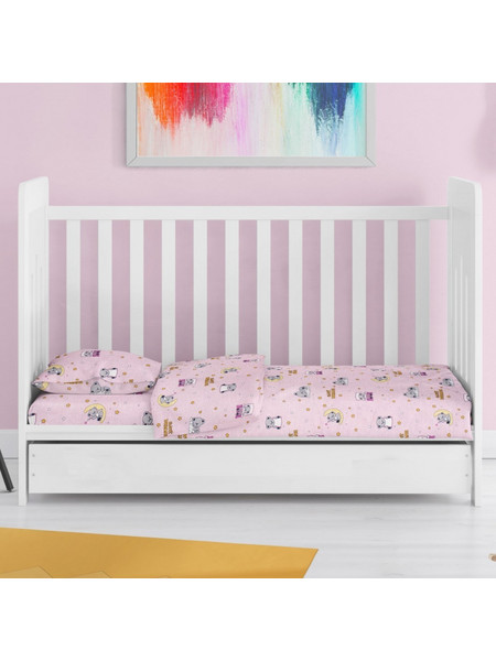 Dimcol Sweet Dreams 550 Σετ Βρεφικά Σεντόνια Κούνιας 120x160 Pink