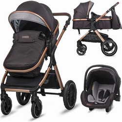 Smart Baby Coccolle Melora Καρότσι Μωρού 3 σε 1 Diamond Black