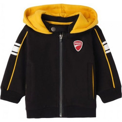 DUCATI OPEN LONG SLEEVE SWEATER WITH ZIP OR BUTTONS - G.7605/00 - ΑΓΟΡΙ - BLACK