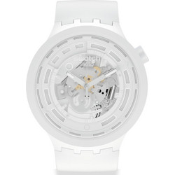 Swatch Γυναικείο Ρολόι με Λευκό Λουράκι SB03W100