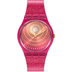 Swatch Cryshanthemum Γυναικείο Ρολόι με Φούξια Καουτσούκ Λουράκι GP169