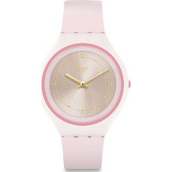Swatch Skinblush Γυναικείο Ρολόι με Ροζ Καουτσούκ Λουράκι SVUP101