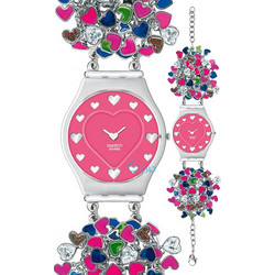 Swatch Over Charm Stainless Steel Γυναικείο Ρολόι με Πολύχρωμο Μεταλλικό Μπρασελέ SFM110G