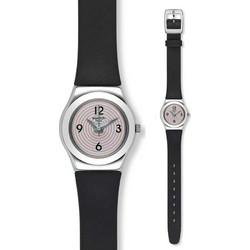 Swatch Aim At Me Γυναικείο Ρολόι με Μαύρο Δερμάτινο Λουράκι BYSS301