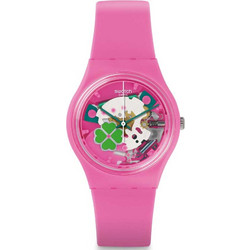 Swatch Γυναικείο Ρολόι με Φούξια Καουτσούκ Λουράκι GP147
