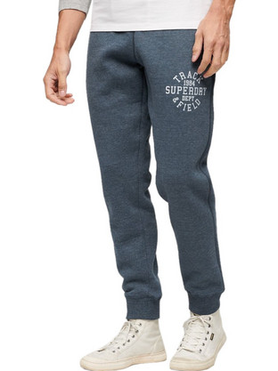 Superdry Ανδρικό Παντελόνι Φόρμας Fleece με Λάστιχο Ανθρακί M7011016A-9RJ