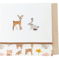 Baby Star Σετ Βρεφικά Σεντόνια Λίκνου Βαμβακερά 70x95 Forest Friends White/Brown 5532