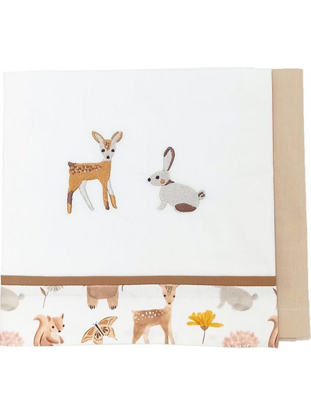 Baby Star Σετ Βρεφικά Σεντόνια Λίκνου Βαμβακερά 70x95 Forest Friends White/Brown 5532