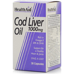 Health Aid Cod Liver Oil Μουρουνέλαιο 1000mg 30 Κάψουλες