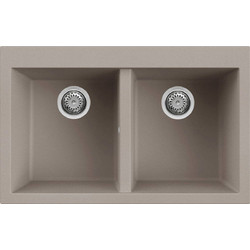 Elleci Quadra 350 Επικαθήμενος Νεροχύτης Γρανίτη Tortora 79x50cm