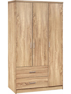 HomeMarkt Τρίφυλλη Ντουλάπα Ρούχων Caesar Sonoma 89x42.5x181cm HM340.02