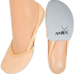Amila Μύτες Ρυθμικής Δερμάτινες Μπεζ (48374)