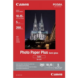 Canon Φωτογραφικό Χαρτί Semi-Gloss 10 x15cm 260g/m5 φύλλα (1686B072) (CAN-SG201)