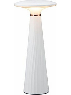 LED πορτατίφ PC επαναφορτιζόμενο USB Type-C 2.5W 230/5VDC 3000K με θερμό φως 180Lm μανιτάρι σε λευκό χρώμα IP54 - 5-1320