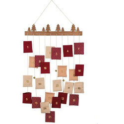 Ξύλινη κρεμάστρα adv. calendar με 24 θήκες 44x9cm