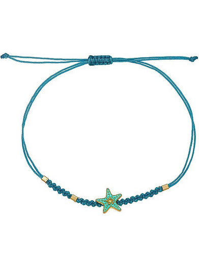 Ασημένιο Βραχιόλι Starfish Enamel Turqoise