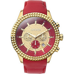Breeze Shinning Tribute Chrono Γυναικείο Ρολόι Χρονογράφος με Κόκκινο Δερμάτινο Λουράκι 110121/8