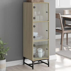 Ντουλάπι Sonoma Δρυς 35 x 37 x 120 εκ. με Γυάλινες Πόρτες 836562