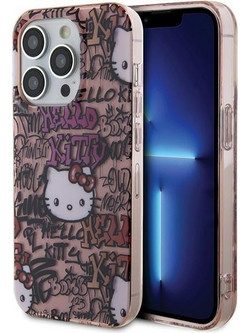 Hello Kitty IML Tags Graffiti case for iPhone 14 Pro - pink