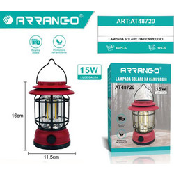 Arrango AT48720 Ηλιακό Φανάρι Led για Camping 15W