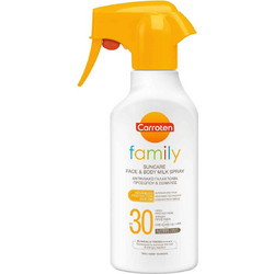 Carroten Family Suncare Milk UVA+UVB+IR Αντηλιακό Spray Προσώπου & Σώματος SPF30 270ml