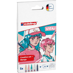 Σετ Μαρκαδόροι Edding Acrylic Manga Drawing 5 Τεμάχια