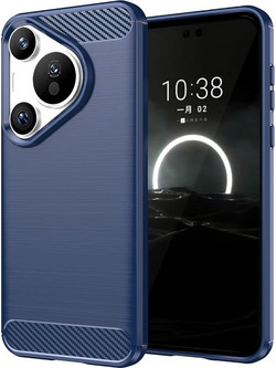 Techsuit Carbon Silicone Back Cover Blue (Huawei Pura 70)