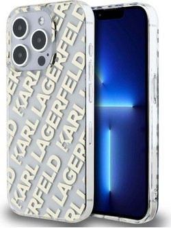 Θήκη Karl Lagerfeld IML Electroplated Repeated Logo για Apple iPhone 15 Pro - Gold (KLHCP15LHKFOEMD)