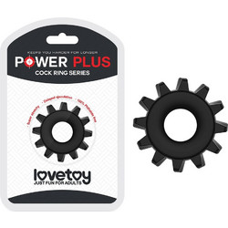 Lovetoy Power Plus Cock Ring 2 Ελαστικό Δαχτυλίδι Πέους 1.6cm Μαύρο