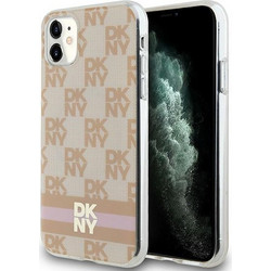 DKNY IML Checkered Mono Pattern & Printed Stripes MagSafe Θήκη Pink (iPhone 11 / XR)