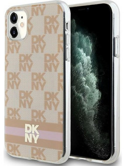 DKNY IML Checkered Mono Pattern & Printed Stripes MagSafe Θήκη Pink (iPhone 11 / XR)