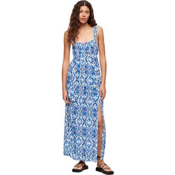 Superdry Midi Καλοκαιρινό Καθημερινό Φόρεμα Γαλάζιο W8011623A-2KY