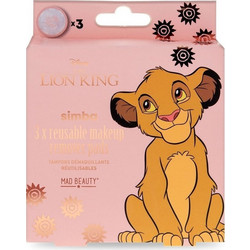 MAD BEAUTY Lion King Reusable Makeup Remover Pads, Επαναχρησιμοποιούμενα Επιθέματα Ντεμακιγιάζ - 3τεμ