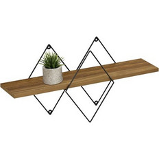 Homemarkt ΕΠΙΤΟΙΧΙΟ ΡΑΦΙ CHANTRIA HM8934.11 ΜΕΛΑΜΙΝΗ ΣΕ ΟΑΚ ΧΡΩΜΑ-ΜΕΤΑΛΛΟ ΜΑΥΡΟ 60x14x36Υεκ