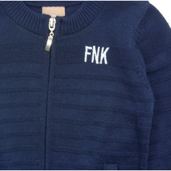 Βρεφική ζακέτα πλεκτή for Funky Kids αγόρι 6-24 μηνών 123-810100-1 Μπλε