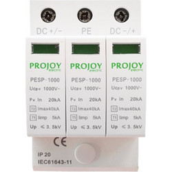 PROJOY PESP-1000 - ΑΝΤΙΚΕΡΑΥΝΙΚΟ ΓΙΑ ΦΩΤΟΒΟΛΤΑΪΚΑ DC 1000V (Τ1+Τ2) 3P PROJOY