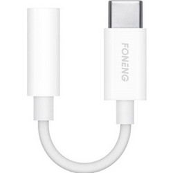Foneng BM21 Audio cable 3.5mm jack to USB type-C (white)