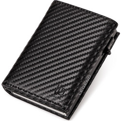 Μαύρο Πορτοφόλι Carbon Fiber RFID με Κερματοθήκη
