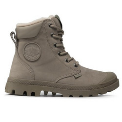 Palladium Pampa Sport Cuff Wps Ανδρικά Αρβυλάκια Δερμάτινα Γκρι Αδιάβροχα με Γούνα 72992-297-M