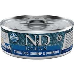 Farmina N&D Ocean Grain Free Adult with Tuna, Cod, Shrimp & Pumpkin 70gr