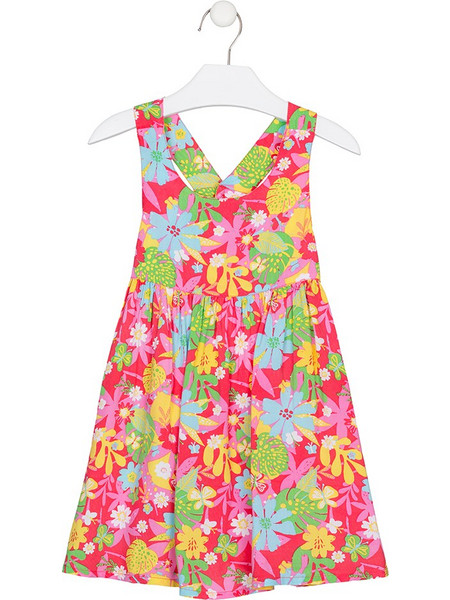 Losan Παιδικό Φόρεμα Floral Φούξια 216-7045AL