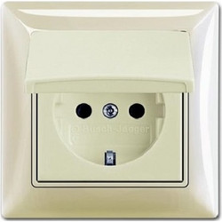 Basic 55 πρίζα σούκο με κάλυμμα IP44 ιβουάρ