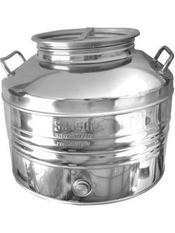 SANSONE 125100 Ανοξείδωτος Κάδος Πρεσσαριστός 15 LT με Βιδωτό Καπάκι