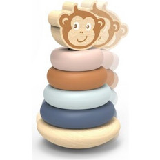 Speedy Monkey - Ξύλινο Πολύχρωμο Παιχνίδι Στοίβαξης 9,5x9,5x17,5 cm SP1027