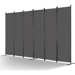 VEVOR Room Divider 6 Panels Fabric Room Privacy Screen for Office Υπνοδωμάτιο Γκρι