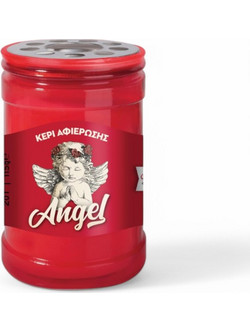 Κερί Αφιέρωσης 20Τ Angel - Κόκκινο (2 ημερών) - 6 x 9 εκ