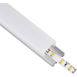 GloboStar(R) SURFACEPENDANT-PROFILE 70847-3M Προφίλ Αλουμινίου - Βάση + Ψύκτρα Ταινίας LED με Λευκό Γαλακτερό Κάλυμμα - Επιφανειακή + Κρεμαστή Χρήση - Πατητό Κάλυμμα - Ασημί - 3 Μέτρα - Πακέτο 5 Τεμαχ