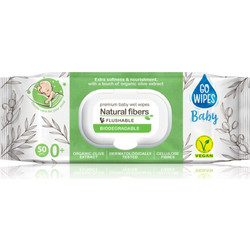 GoWipes Baby Natural Fibers παιδικά απαλά υγρομάντηλα για ευαίσθητο δέρμα 0+ 50 τμχ