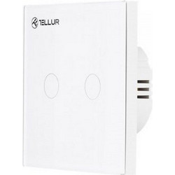 Tellur WiFi Switch 2 Ports 1800W 10A Έξυπνος διακόπτης WiFi 2 θυρών σε λευκό TLL331051
